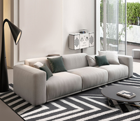 Canapé d'angle 3 places en tissu avec design en bois, vente chaude pour le salon