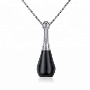 MECYLIFE pendentif bouteille de parfum en acier inoxydable, médaillon à vis, pendentif collier <span class=keywords><strong>boule</strong></span> de Bowling en forme d'urne - Product Image 3