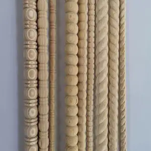 إطارات خشبية مزخرفة بتصميم حبل نصف دائري، إطارات مرايا خشبية، أرجل وقواعد من الخشب - Product Image 1