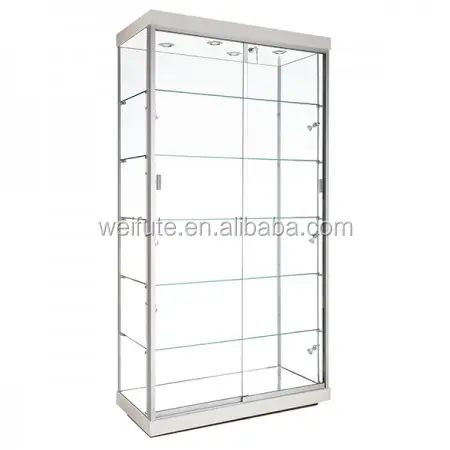 Fancy collection glass display showcase ,museum tempering glass display showcase with lock