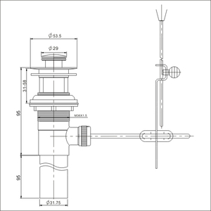 Ubeegol <span class=keywords><strong>Bonde</strong></span> pop up excentrique pour lavabos Avec Trop-plein en Laiton Chrome 11/4" Vidage <span class=keywords><strong>lavabo</strong></span> à <span class=keywords><strong>bonde</strong></span> avec <span class=keywords><strong>tirette</strong></span> - Product Image 3
