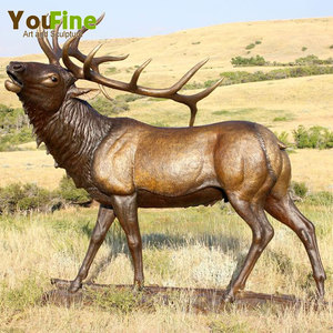 <span class=keywords><strong>Statue</strong></span> de cerf en cuivre grandeur nature, fonte de bronze, décoration de jardin - Product Image 2