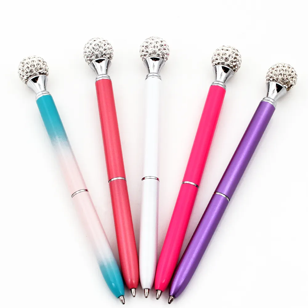 Disco Ball Micro Pave Rhinestone คริสตัลเพชร Novelty เครื่องเขียน Office Ball Point ปากกา