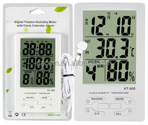 KT905-alarma portátil de temperatura y humedad, reloj con calendario, higrómetro de escritorio, medidor de humedad para el hogar - Product Image 1