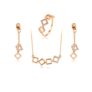 <span class=keywords><strong>Xuping</strong></span>-Conjunto de tres joyas de boda, personalizado, forma cuadrada, nuevo estilo, 64519 - Product Image 1