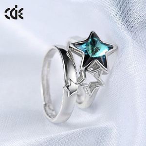 cristalli di bomboniere <span class=keywords><strong>swarovski</strong></span> <span class=keywords><strong>argento</strong></span> paio di anelli gioielli per il giorno di san valentino - Product Image 4