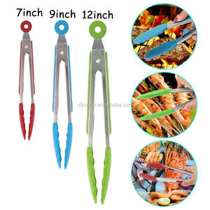 Pack 3pcs Set Silicone Kitchen Food <strong>Tongs</strong> Best for Bread <strong>Cake</strong> Sushi Spaghetti All Kind Food - Product Image 2