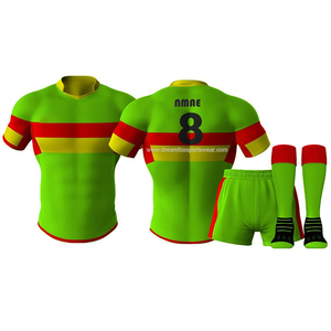 Maillot de <span class=keywords><strong>rugby</strong></span> pour jeunes hommes, ensemble de jersey de l'équipe scolaire personnalisée, avec votre propre logo, 100% polyester, tenue de foot au choix - Product Image 2