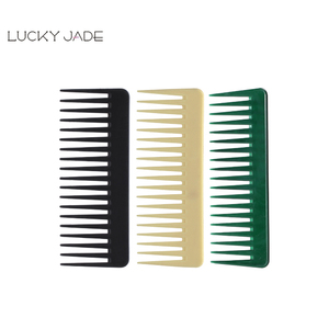 Grand shampooing à dents larges résistant à la chaleur antistatique massage du cuir chevelu style vert peigne de barbier outil de coiffure - Product Image 1