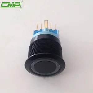 CMP 22 Mm Tahan Air Self-Locking atau Sejenak Hubungi Push Button Switch dengan LED Biru