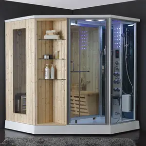 hot cheap family multi-function sauna wooden steam shower room