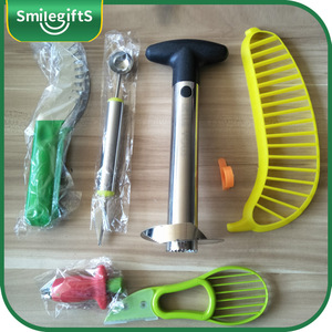 7 unids fruta herramientas con naranja y pelador <span class=keywords><strong>de</strong></span> piña fresa picker banana y sandía y aguacate silcer cortador - Product Image 1