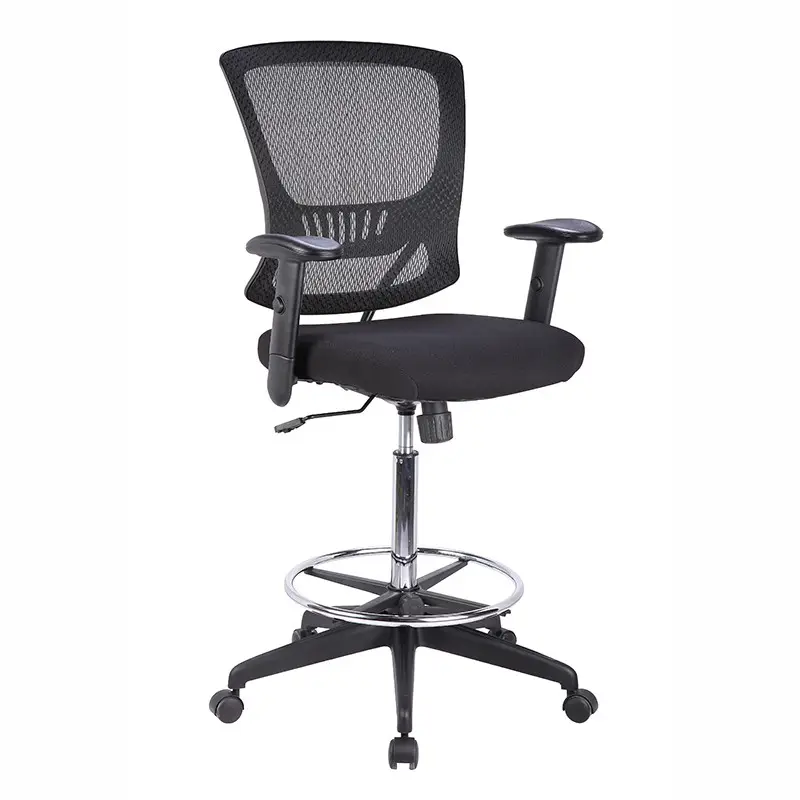 Kabel-silla de oficina alta, taburete ergonómico de pie para escritorio de recepción, silla de dibujo de malla