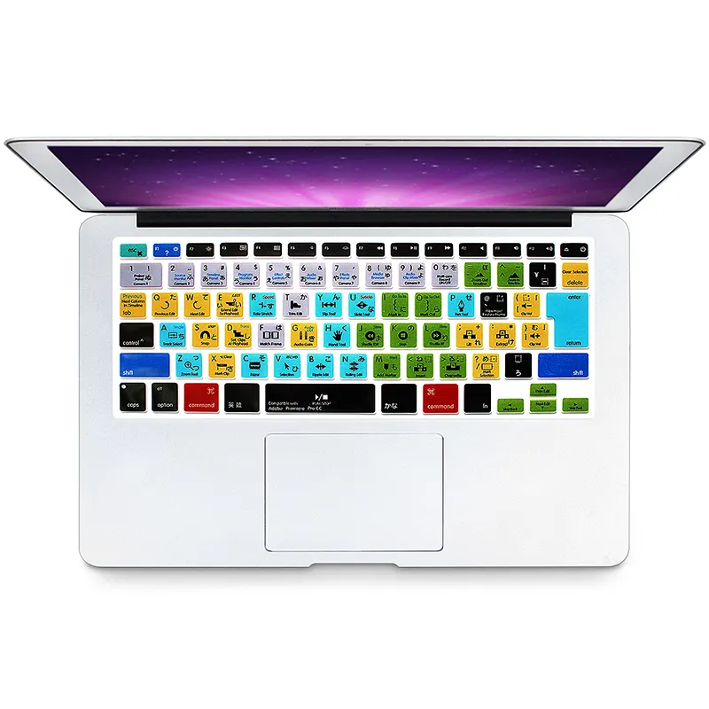 Tahan Air Kulit Keyboard Premiere Pro CC Cara Pintas Keypad Silikon Pelindung Laptop Keyboard Cover untuk MacBook Pro 15 Retina