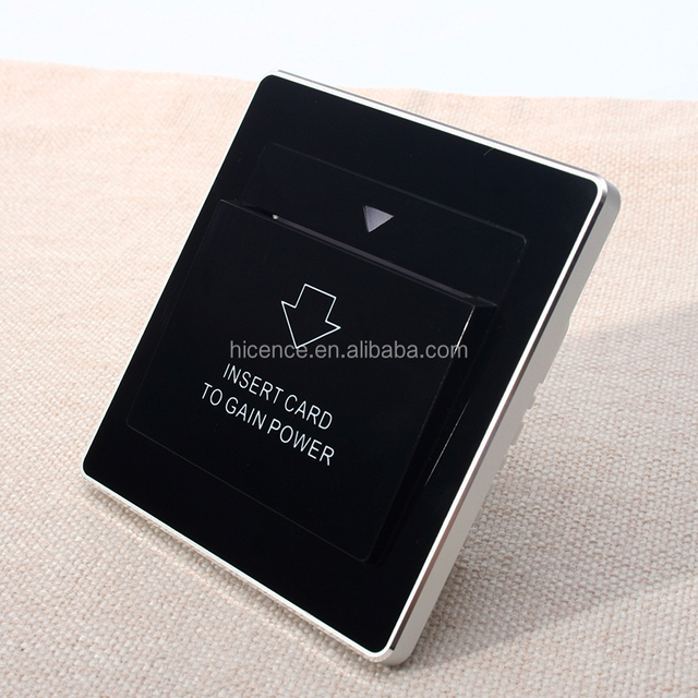 Black Color RFID Electrical Key Card Switch Hotel Room Saving Switch
