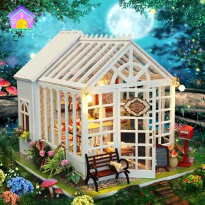 Toptan dollhouse aksesuarları ahşap konteyner çocuklar için eğitici oyuncaklar 2017 bebek housedoll ev