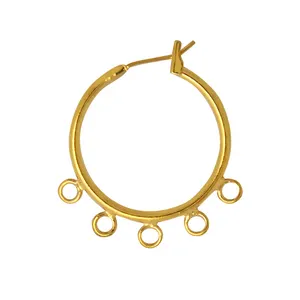 european fashion jewelry findings wholesale circle metal brass gold plated earring hoops for DIY earring jewelry making