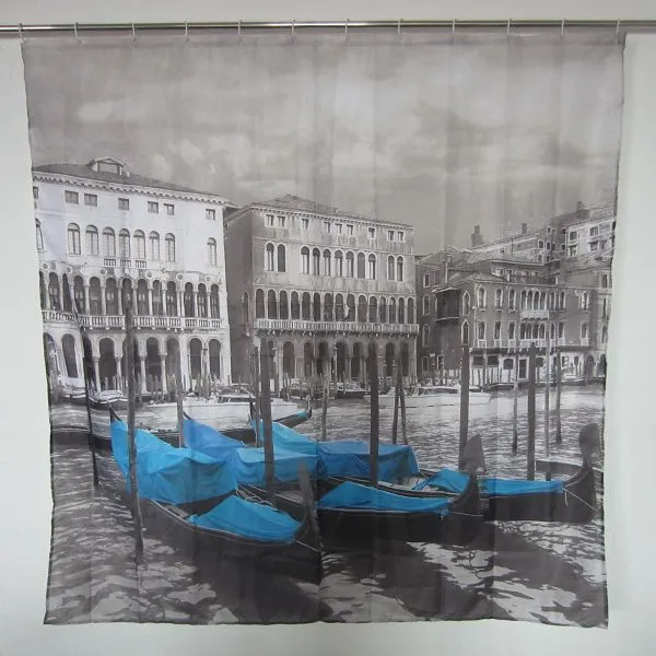 piena pagina Venezia barche a vela foto design poliestere tenda della doccia ikea e Walmart vendita calda