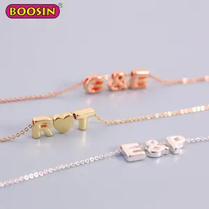 High quality fashion factory wholesale zinc alloy slide alphabet charms letters initial