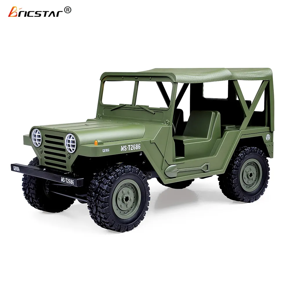 Bricstar high quality 1 14 rc toy military truck, professional rc climbing car with excellent running and climbing function