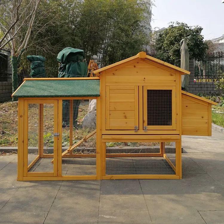 ホットアウトドアレジャー本物の木製ウサギケージ木製鶏小屋