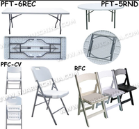 Table pliante en plastique HDPE, livraison gratuite, 4 pieds
