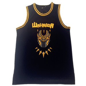 Maglia <span class=keywords><strong>da</strong></span> basket classica personalizzata <span class=keywords><strong>da</strong></span> uomo Killmonger, abbigliamento sportivo traspirante con 'Panther' # 2 Design Cinematografici di Wakanda Cuciti a Mano - Product Image 1