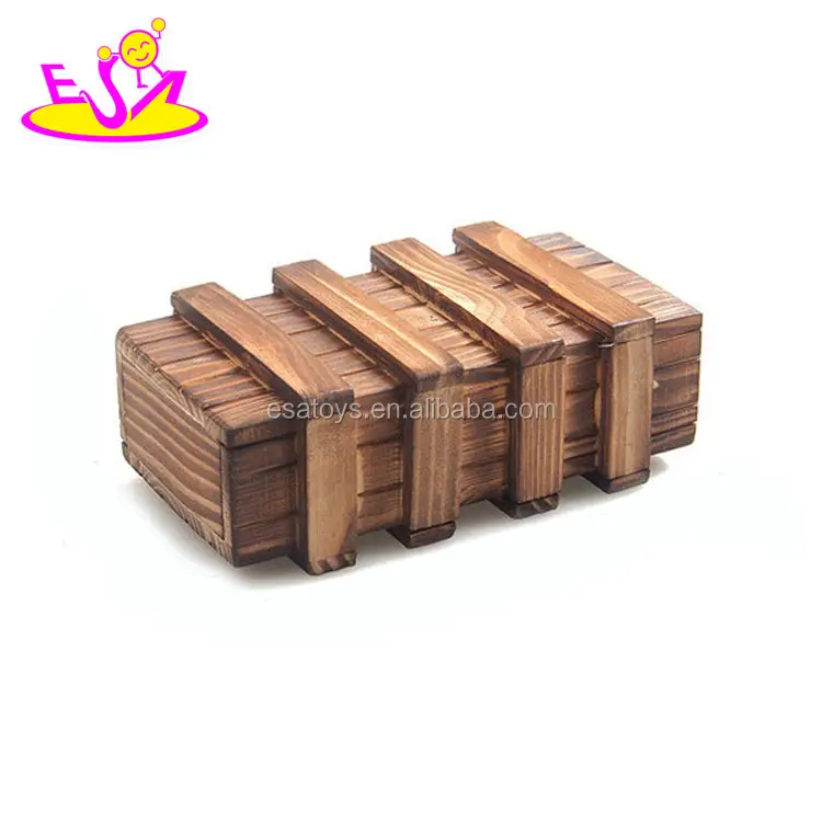 Jouet casse-tête classique pour enfants, cadeau éducatif, boîte de Puzzle en bois avec tiroir Secret W11C029