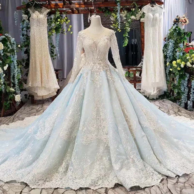 HTL618 Shiny Sequins Evening Dress Cộng Với Kích Thước Phụ Nữ Dài Tay Áo Evening Dresses Prom Ball Gown 2019 Thiết Kế Mới Nhất