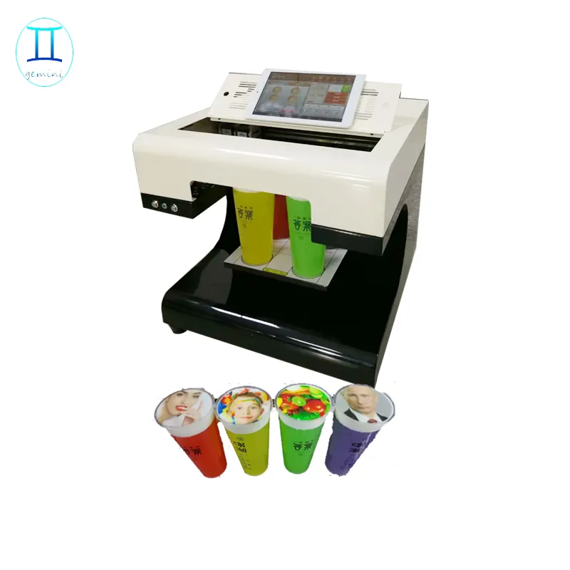 4 कप डिजिटल खाद्य <span class=keywords><strong>स्याही</strong></span> 3D खाद्य कॉफी प्रिंटर/लट्टे कला कॉफी फोम कॉफी मुद्रण मशीन के साथ गोली