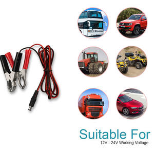 Adaptateur de connecteur de prise cc 2ft pince crocodile vers DC 5.5*2.1mm pinces de batterie pinces crocodile fils de <span class=keywords><strong>test</strong></span> câble d'alimentation - Product Image 2