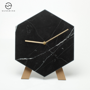 Orologio <span class=keywords><strong>da</strong></span> <span class=keywords><strong>parete</strong></span> in marmo pietra esagonale decorativo <span class=keywords><strong>casa</strong></span> di lusso - Product Image 4