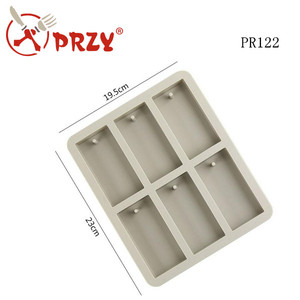 Moules pour tablettes de gypse en silicone, moules à bougies rectangulaires de 6 cavités - Product Image 4