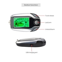 Système d'alarme de voiture bidirectionnel avec capteur de choc, affichage LCD, pager, entrée sans clé PKE