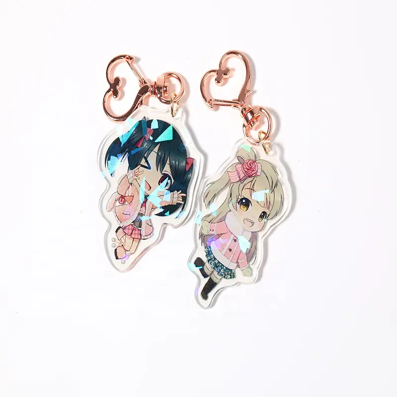 Newest craft clear acrylic anime keychain,vograce