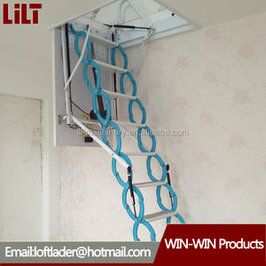 L-03 modernes Design Automatische Dachboden treppe Klappbarer Aluminium handlauf mit Teleskop leitern Stahl material Elektrische Loft leiter - Product Image 3