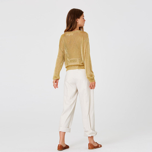 <span class=keywords><strong>Pull</strong></span> tricoté en crochet transparent pour femme, tricot métallique à <span class=keywords><strong>paillettes</strong></span>, automne - Product Image 6
