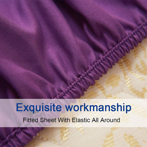 Textil hogar 200TC de 100% algodón de color sólido de la <span class=keywords><strong>Reina</strong></span> púrpura tamaño de cama - Product Image 4