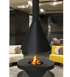 Cheminée suspendue au plafond de style français, poêle à bois, cheminée moderne - Product Image 1