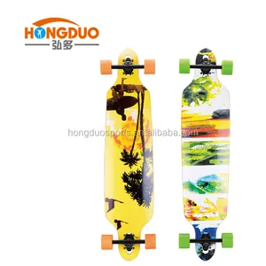 Papan Seluncur Skateboard Longboard, Papan Seluncur, Kayu OEM, Papan Panjang, Papan Seluncur, dan Transfer