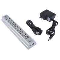 Concentradores de 10 puertos USB 2,0 Concentrador de cables de datos de alta velocidad con 10 puertos para una transferencia de datos más rápida