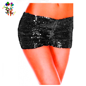 <span class=keywords><strong>Burlesque</strong></span> Fancy Dress Costume Sexy Girls Hot Short Black Color Sequin Pants 2017 - Product Image 1