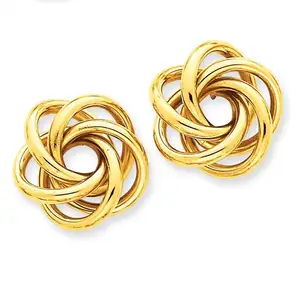 2019 Dainty 14 Karat Gold Love Plated Knot Earrings Beautiful Girl Earrings