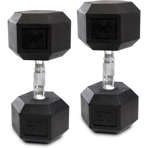 Cheap Custom logo 10kg 20kg Weight Lifting Fitness <strong>Rubber</strong> Coated Hex <strong>Dumbbell</strong> - Product Image 1