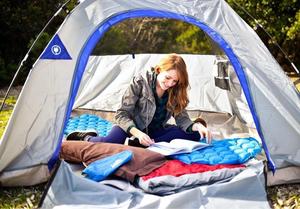 Colchoneta inflable para exteriores GSD, diseño de diamante único, colchón de aire plegable ligero para acampar, almohadilla de dormir ultraligera Compatible - Product Image 6