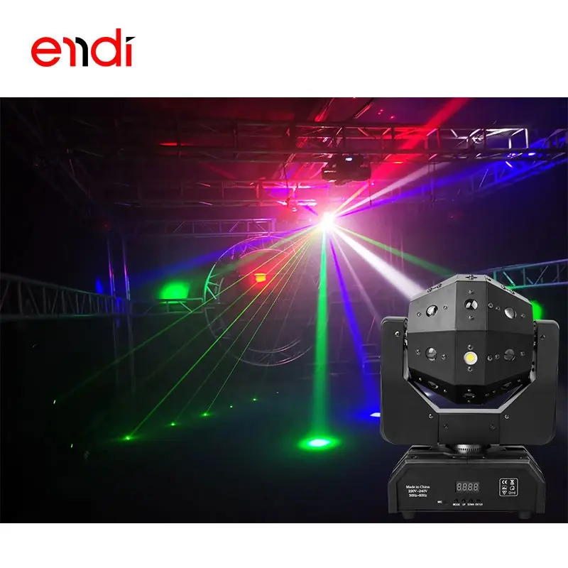 ENDI guangzhou hareketli kafa dage sahne aydınlatma 24 delik rgb lazer ile rotasyon strobe ışın 4 in 1 disko ışıkları