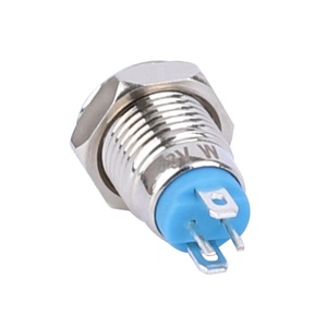 רגעי לדחוף כדי על 12 V כחול אדום לבן LED אור Interrupteur מיני מתכת 8mm מתגים לדחוף כפתור מואר - Product Image 2