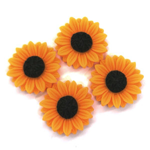 Giallo Della Resina Della Margherita Fiori di Girasole Cabochons Flatbacks Abbellimenti FAI DA TE Decorazioni Del Telefono Scrapbooking Artigianato - Product Image 4