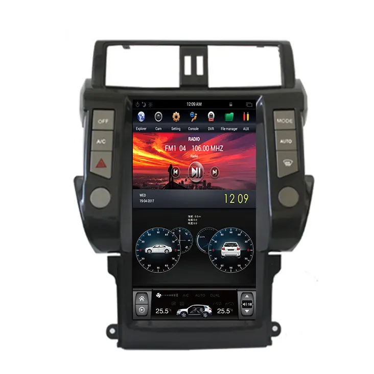 NaviHua 13.6 "dikey ekran Toyota Prado 2010-2013 için Tesla tarzı navigasyon GPS Autoradio kafa ünitesi araç dvd oynatıcı araba radyo
