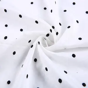 Tedarikçisi 12mm tüm Polka Dot elbise ipek kumaş çin işlemeli nakış pamuk yapımı 100 metre dokuma sürdürülebilir TUV